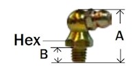 Metric Grease Fitting 90 Deg Ball Check Diagram 1